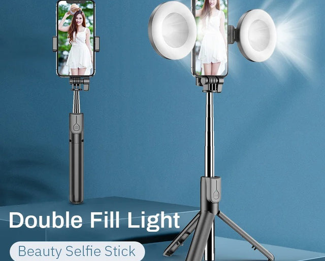 Wireless Bluetooth Selfie Stick Tripod With Live LED Lights